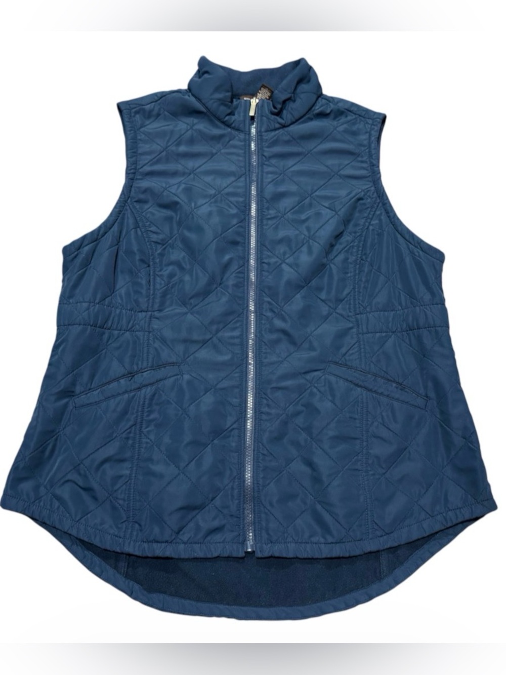 Bit & Bridle Full Zip Quilted Fleece Lined Vest Navy Blue Women’s Size Large